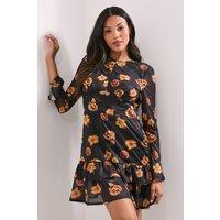 Dorothy Perkins Women's Tiered Skirt Printed Mesh Mini Dress in Floral | Size: 16