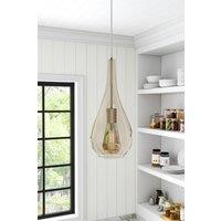 Living and Home Droplet Glass 1 Head Pendant Light Fixture in Clear