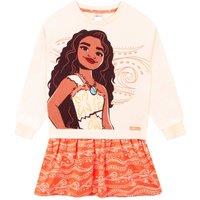 Disney Girl's Moana 2 Sweatshirt Dress in Orange | Size: 4-5 Years