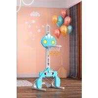 Living and Home 2-in-1 Adjustable Kids Basketball Hoop with Football Goal in Blue