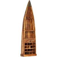 Berkfield Home Wine Rack 50x40x180 cm Solid Reclaimed Wood in Brown | Size: 50 x 40 x 180 cm
