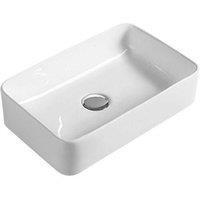 Balterley Rectangular Bathroom Countertop Basin, Soft Square, White, 365 mm in White