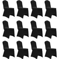 Berkfield Home Chair Cover Stretch Black 12 pcs