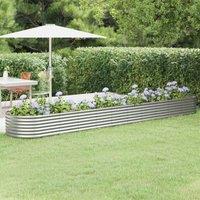 Berkfield Home Garden Raised Bed Powder-coated Steel 440x80x36 cm Silver | Size: 440 x 80 x 36 cm