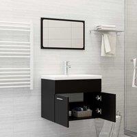 Berkfield Home Bathroom Furniture Set Black Engineered Wood