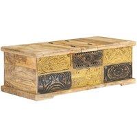 Berkfield Home Coffee Table 100x50x35 cm Solid Mango Wood in Brown | Size: 100 x 50 x 35 cm