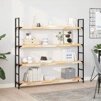 Berkfield Home Floating Shelf 160x20x4 cm Untreated Solid Wood Acacia in Brown | Size: 160 x 20 x 4 cm