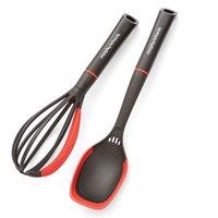 Morphy Richards Whisk & Solid Spoon Utensil Set in Black