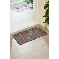 Artsy Mats Sketch Autumn Leaves Indoor Outdoor Doormat (70 x 40cm) in Red | Size: 40 cm x 70 cm