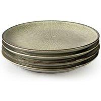 Scandi Home Set of 4 Side Plates - Ceramic Stoneware - Beige Reactive Glaze - 20cm