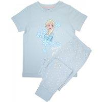 Frozen Girl's Dream Of Magic Short-Sleeved Long Pyjama Set in Baby Blue | Size: 3-4 Years