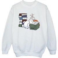 Frozen II Boy's Olaf Reading Sweatshirt in White | Size: 9 Years
