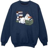 Frozen II Boy's Olaf Reading Sweatshirt in Navy | Size: 3-4 Years
