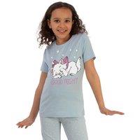 The Aristocats Girl's Good Night Stars Short-Sleeved Long Pyjama Set in Baby Blue | Size: 4-5 Years