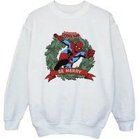 Spider-Man Girl's Be Merry Sweatshirt in White | Size: 9 Years