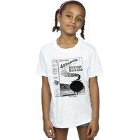 Harry Potter Girl's Hufflepuff Quidditch Team Captain Cotton T-Shirt in White | Size: 7-8 Years