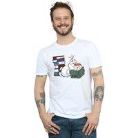 Frozen II Boy's Olaf Reading Cotton T-Shirt in White | Size: 9 Years
