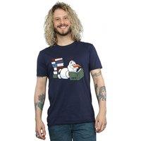 Frozen II Boy's Olaf Reading Cotton T-Shirt in Navy | Size: 5-6 Years