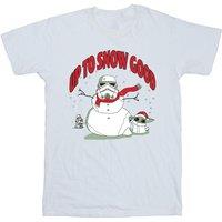 Star Wars Boy's Up To Snow Good Cotton T-Shirt in White | Size: 7-8 Years