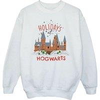 Harry Potter Boy's Holidays At Hogwarts Sweatshirt in White | Size: 3-4 Years