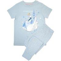 Cinderella Girl's Countdown To Midnight Long Pyjama Set in Baby Blue | Size: 4-5 Years