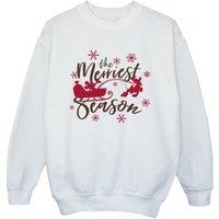 Disney Boy's Mickey Mouse Sleigh Sweatshirt in White | Size: 3-4 Years