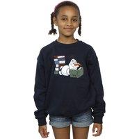 Frozen II Girl's Olaf Reading Sweatshirt in Navy | Size: 9 Years