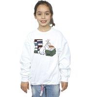 Frozen II Girl's Olaf Reading Sweatshirt in White | Size: 12-13 Years