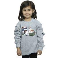 Frozen II Girl's Olaf Reading Sweatshirt in Grey | Size: 12-13 Years