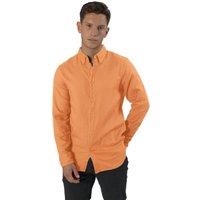 TopLook London Men's Smart Casual Shirt Button-Down Long Sleeve Shirt in Burnt Orange | Size: Medium