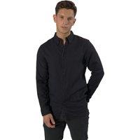 TopLook London Men's Smart Casual Shirt Button-Down Long Sleeve Shirt in Black | Size: Small