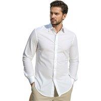 TopLook London Men's Mens Business Causal Shirt Button-Down Long Sleeve Shirt in White | Size: Small