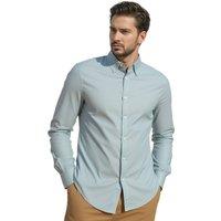 TopLook London Men's Mens Oxford Shirt - Long Sleeve Button Down Formal Dress Shirt in Pale Blue | Size: 17.5 in