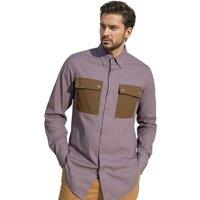 TopLook London Men's Mens Smart Casual Shirt Long Sleeve Shirt with Chest Pockets in Dark Mauve | Size: Medium