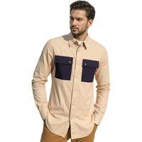 TopLook London Men's Mens Smart Casual Shirt Long Sleeve Shirt with Chest Pockets in Ivory | Size: XS