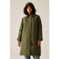 Regatta Women's Orla Mac Hooded Breathable Waterproof Insulated Jacket in Olive | Size: 8