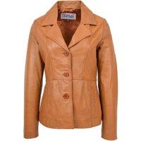 House of Leather Women's Ruth Real Leather Classic Blazer Jacket Tan Size 20 | Size: 10