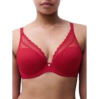 Chantelle Women's Norah Chic Plunge T-Shirt Bra - Black in Red | Size: 30DD