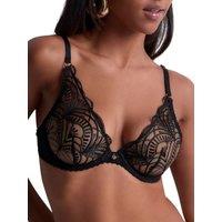 Aubade Women's Vibes Triangle Plunge Bra in Black | Size: 34F