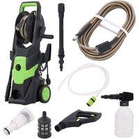 Living and Home 2200W Electric High Pressure Washer Cleaner - Two Adjustable Spray Patterns w/ 7m Hose & 5 Power Cord & Wheels for Washing
