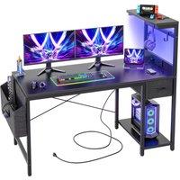 BEXEVUE Gaming Computer Desk with Power Outlets & Storage Drawer, 120X50/10050cm in Black | Size: 120 cm