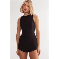 NastyGal Women's Essentials Tailored Romper in Black | Size: 4