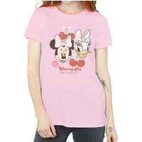 Disney Women's Minnie Mouse & Daisy Cherry Cotton Boyfriend T-Shirt in Baby Pink | Size: 3XL