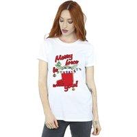 Star Wars Women's Merry Force Be With You Cotton Boyfriend T-Shirt in White | Size: Large