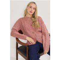 Long Tall Sally Women's Tall Pointelle Knit Cardigan in Pink | Size: 18-20