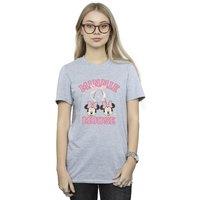 Disney Women's Cherry Club Minnie Mouse Boyfriend T-Shirt in Grey | Size: 5XL
