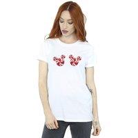 Mickey Mouse Women's Candies Cotton Boyfriend T-Shirt in White | Size: 2XL