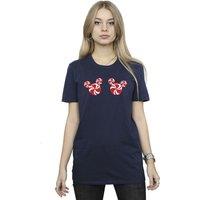 Mickey Mouse Women's Candies Cotton Boyfriend T-Shirt in Navy | Size: Small