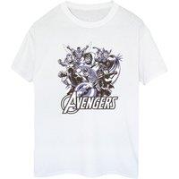 Avengers Women's Group Boyfriend T-Shirt in White | Size: Small