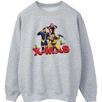 X-Men Men's Christmas Sweatshirt in Grey | Size: XL